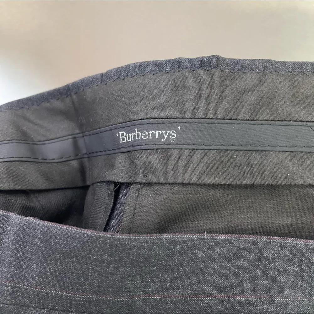 Burberry Vintage Pinstripe Suit Gray 41L